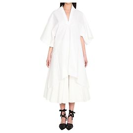 Jacquemus Moisson white cotton midi tunic dress White