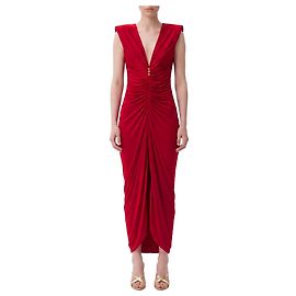 Versace Abito da sera in jersey di viscosa Rosso