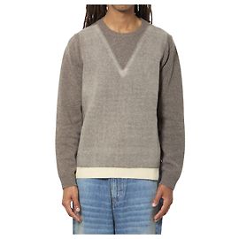 Maison Martin Margiela Crewneck-Pullover aus Schurwolle in Fusion-Strick Braun