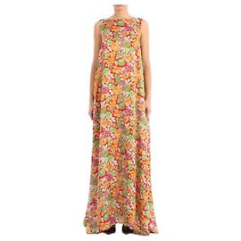 Plan C Maxikleid mit Blumenprint Mehrfarben