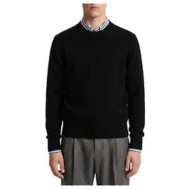 Ami Paris Ami de Coeur Rundhals-Pullover Schwarz