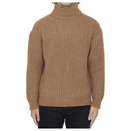 Roberto Collina Alpaca and Wool High Neck Jumper Beige Beige