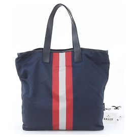 Borsa Tote in pelle Bally Trainspotting Blu navy
