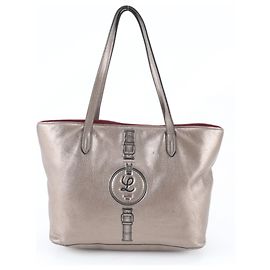 Sac cabas Loewe Belt Pattern en cuir métallisé Doré