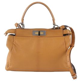 Sac 2-Way Fendi Peekaboo 8BN226 en cuir Marron Camel