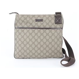 Borsa a tracolla Gucci GG Supreme in pelle Marrone