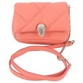 Bulgari Bolsa de ombro Bvlgari Serpenti Cabochon em couro Rosa