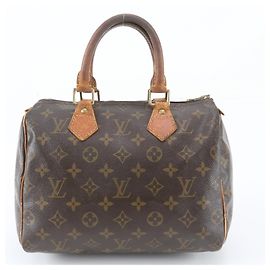 Sac à main Louis Vuitton Monogram Speedy 25 en marron Marron