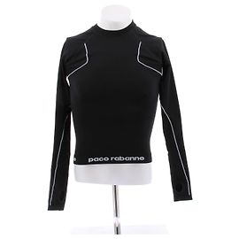 Paco Rabanne Top preto de manga comprida Preto