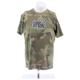 Supreme T-shirt à imprimé camouflage Vert