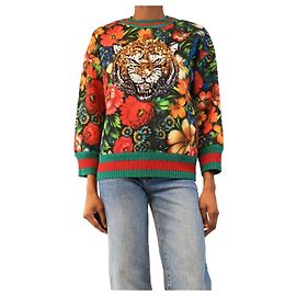 Gucci Sudadera de lentejuelas de tigre y flores multicolor - size S Multicolor