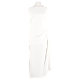 Autre Marque Vestido largo blanco de algodón H&M Blanco