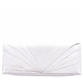 Christian Louboutin Silver Leather Clutch Silvery