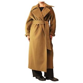 Autre Marque Casaco de lã verde oliva com cinto - size UK 10 Verde