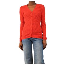Missoni Cardigan col en V Red Raschel - size UK 8 Rouge