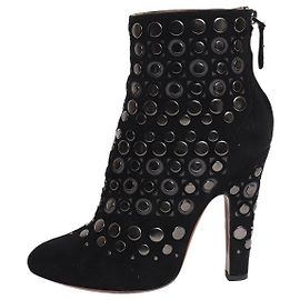 Alaïa Studded Stiefeletten aus schwarzem Wildleder - EU 39.5 Schwarz