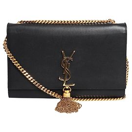 Autre Marque Bolso bandolera Kate de piel negra con borla Negro