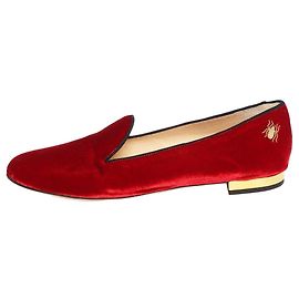 Charlotte Olympia Mocassini in velluto rosso - size EU 38.5 Rosso