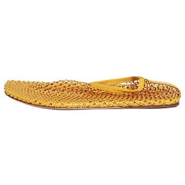 Autre Marque Yellow Minette crystal-embellished mesh flats - size EU 37 Yellow