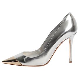 Dior Pointed chrome leather heels - size EU 38.5 (UK 5.5) Silvery
