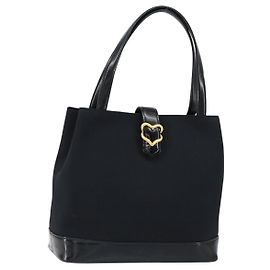 Autre Marque SAINT LAURENT Hand Bag Nylon Enamel Black Gold Other