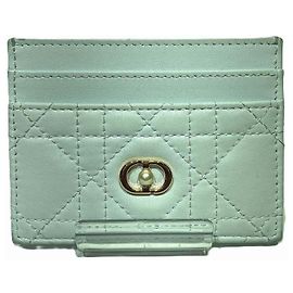 Christian Dior Visitenkartenetui aus blauem Lambskin Blau