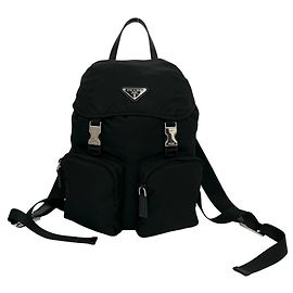 Mochila Prada com logótipo Triangle Preto