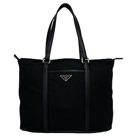 Sac Tote Prada avec logo Triangle Noir