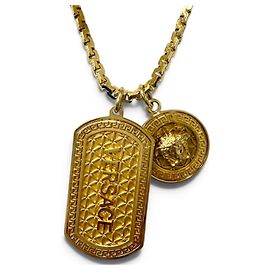 Collar de cadena Versace DG14698 Medusa Dog Tag Dorado