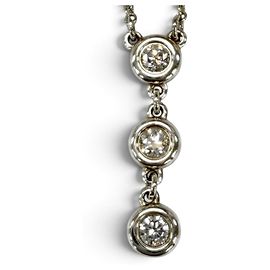 Autre Marque Colar com pingente Tiffany & Co. Elsa Peretti AG925 By the Yard com 3 diamantes Prata