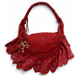Christian Dior Vintage One-Shoulder Handtasche aus Lammleder Rot