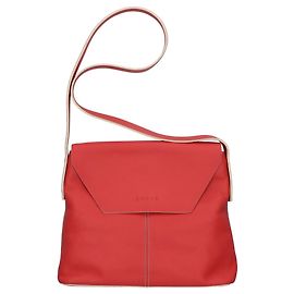 Bolsa de Ombro com Aba em Couro e Logótipo Loewe Rosa