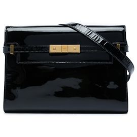 Autre Marque Bolso de hombro Manhattan Medium de charol negro Saint Laurent Negro