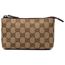 Gucci GG Canvas Pouch Beige Beige