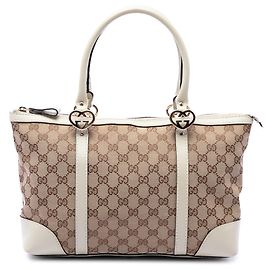 mala Gucci Lovely em lona GG bege Bege