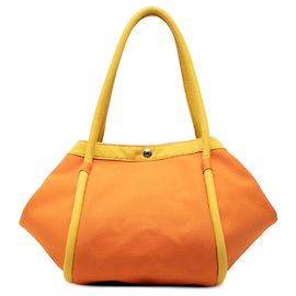 Hermès Lindy Strandtasche aus orangefarbenem Canvas Orange