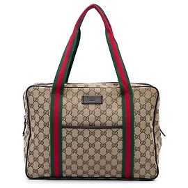 Gucci Beige GG Canvas Web Business Bag Beige