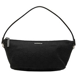Gucci Black GG Canvas Web Boat Preto