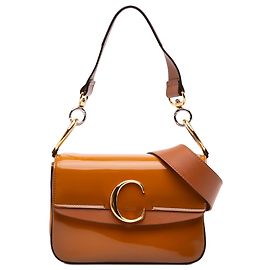 Borsa Chloé Small Spazzolato Sfumato C Double Carry Satchel Marrone Marrone