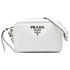 Bolsa Camera Prada White Saffiano Lux Branco