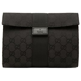 Gucci Clutch aus schwarzem GG Canvas Schwarz