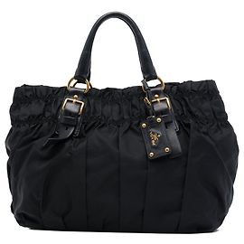 Bolso Tote Prada en Tessuto Gaufre Negro Negro
