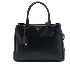 Prada Bolsa Tote Small Saffiano Lux Gardeners Preta Preto