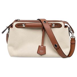 Sac Satchel Fendi By The Way Medium en toile marron Marron Beige