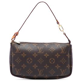 Louis Vuitton Brown Monogram Pochette Accessoires Castaño