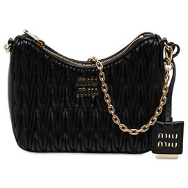 Bolsa Satchel Miu Miu em couro Nappa Matelassé preto Preto