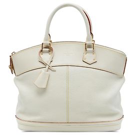 Louis Vuitton White Suhali Lockit MM Weiß