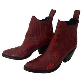 Autre Marque Old Gringo Red Leather Star Western Boots Red