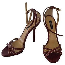 Dolce & Gabbana High-Heel-Sandalen aus Bordeaux-Leder Bordeaux