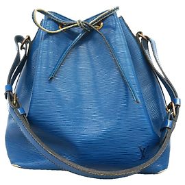 Borsa a tracolla Louis Vuitton Epi Petit Noé Blu